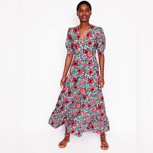 NWT Boden Bella Puff Sleeve Floral Maxi Dress size US 12